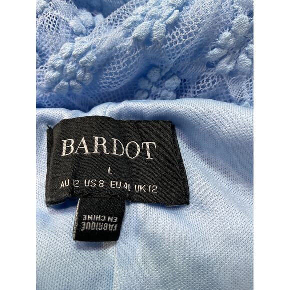 Bardot 'Adoni' Blue Mesh Midi Floral Dress Size 8 - Picture 4 of 5